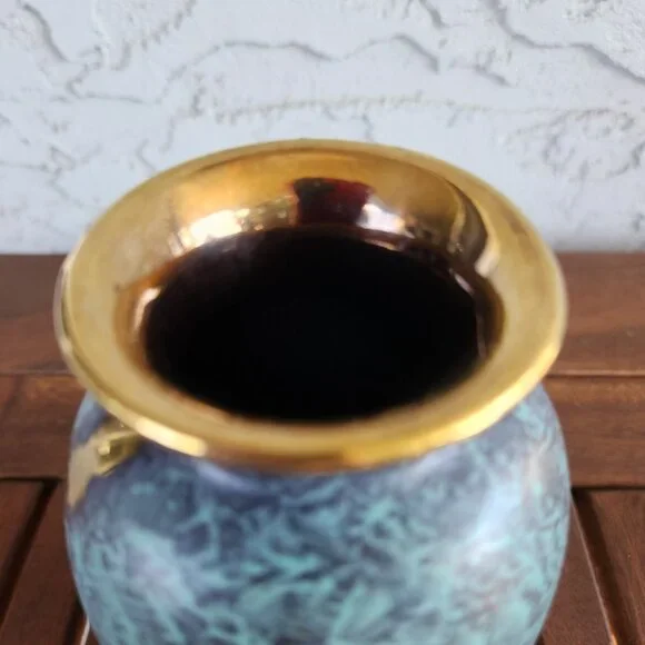 Vintage Jasba Keramik Vase 500/16 West Germany 1950s Jaspatina Glaze 6.5”, 16cm - Picture 6 of 7